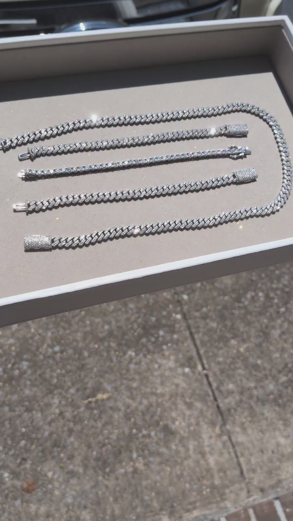 XO Complete Set™ | Solid 925 Silver | VVS Moissanite Cuban & Tennis Bundle (5-Layer Shield)