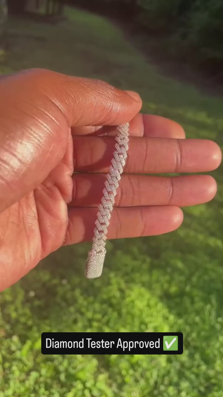 XO Prestige Cuban™ 8mm | Solid 925 Silver | Moissanite Iced Cuban Link