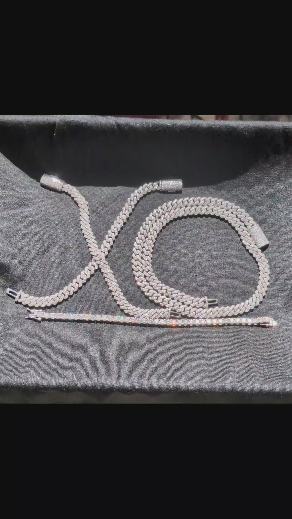 XO Complete Set™ | Solid 925 Silver | VVS Moissanite Cuban & Tennis Bundle (5-Layer Shield)