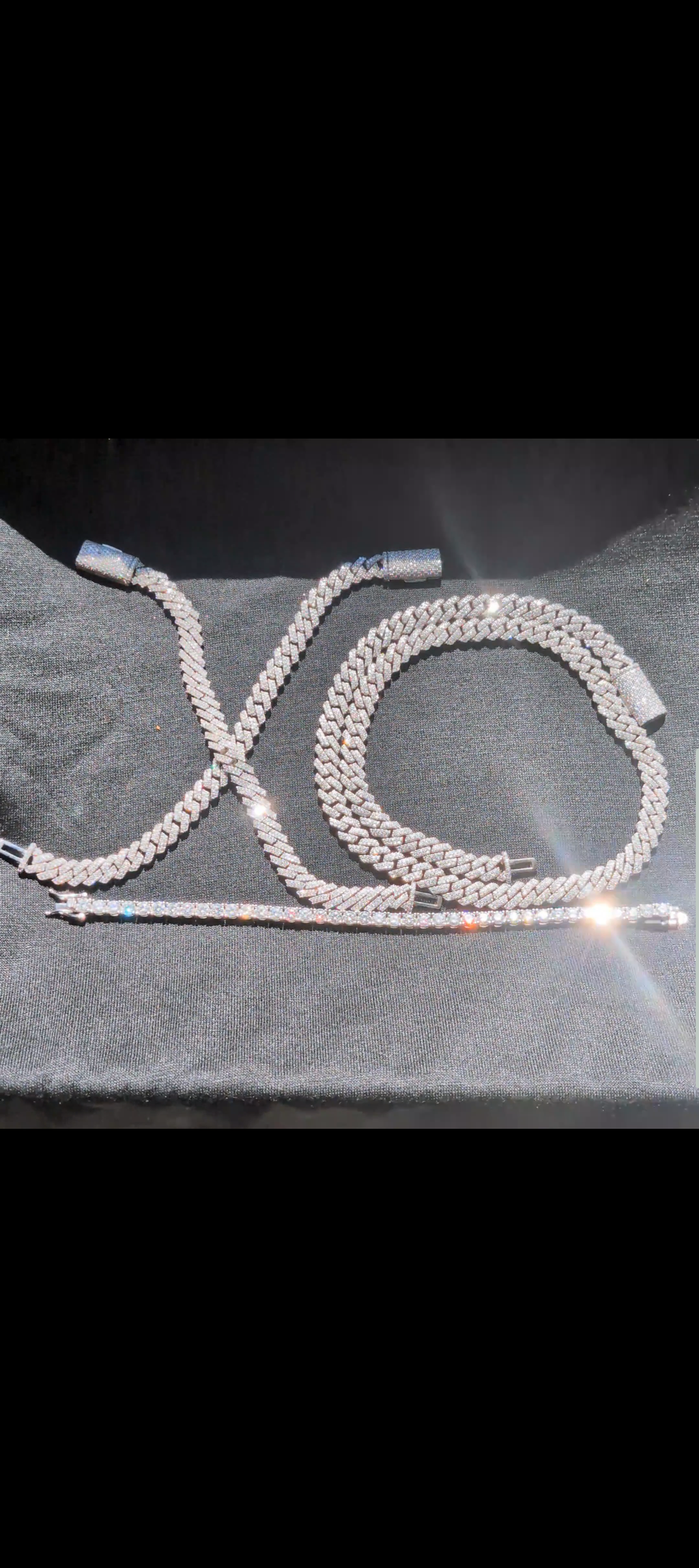 XO Complete Set™ | Solid 925 Silver | VVS Moissanite Cuban & Tennis Bundle (5-Layer Shield)