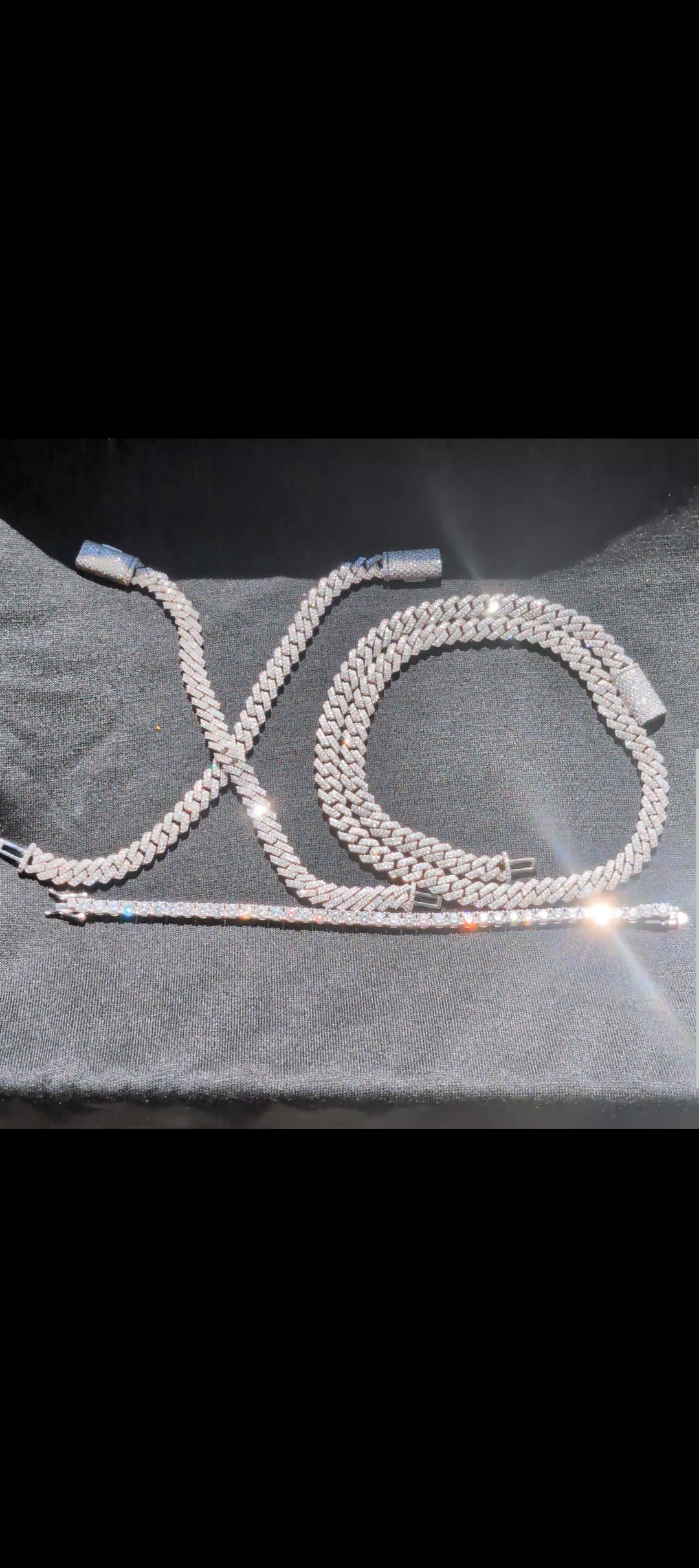 XO Complete Set™ | Solid 925 Silver | VVS Moissanite Cuban & Tennis Bundle (5-Layer Shield)